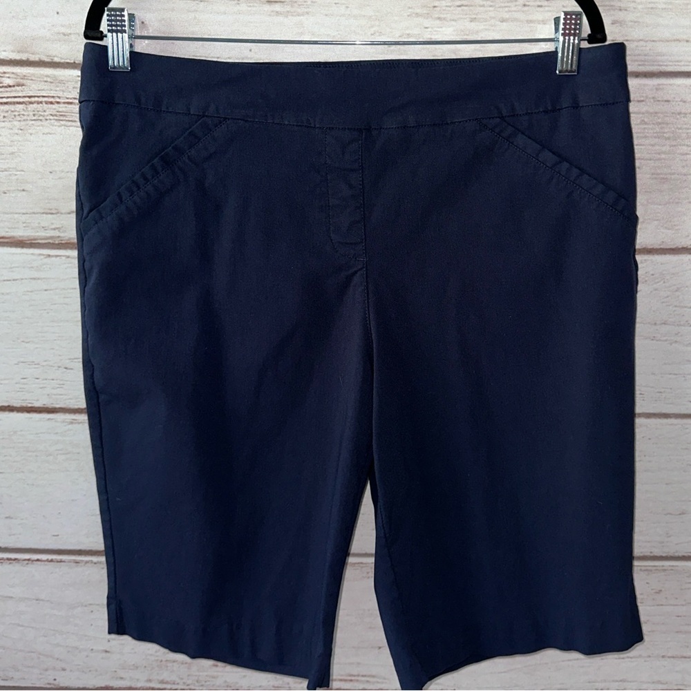 Coral Bay Women’s Navy Blue Bermuda Shorts – Size 16 Summer Casual Office School